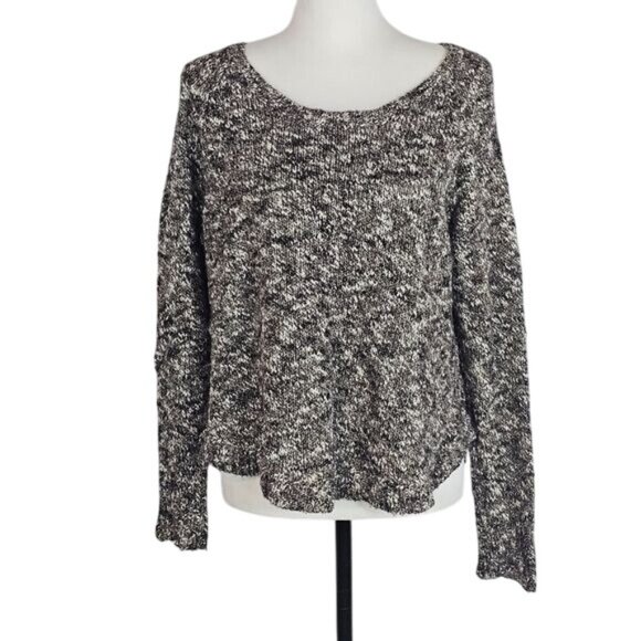 Eileen Fisher Linen Sweater M Marled Brown Coastal Relaxed Fit Lightweight Beach - Picture 1 of 7